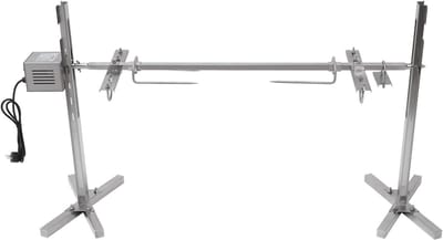 Draaigril met motor - Elektrische grill - Buiten koken - Roestvrij staal - 72 cm breed - Zilver