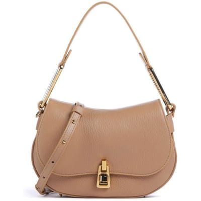 COCCINELLE Leren Schoudertas Magie Soft Shoulderbag Grained Leather Skin Lichtbruin