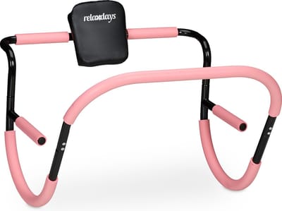 buikspiertrainer - 68,5 x 69 x 65 cm - AB-trainer - sit-ups - roze-zwart