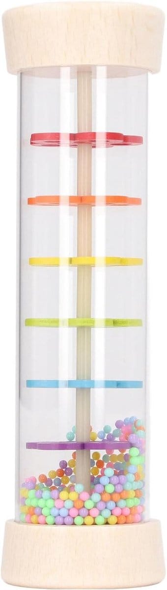 Houten Regenstok - Muziekinstrument Kinderen - Sensorische Ontwikkeling - Natuurlijk Hout Materiaal - 20 x 6 x 6 cm