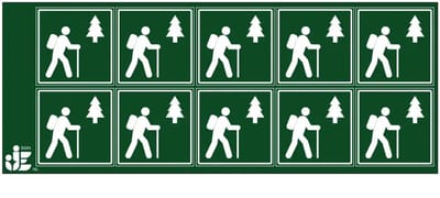 Hiking trail sticker | 5 x 5 cm - 10 stuks per vel