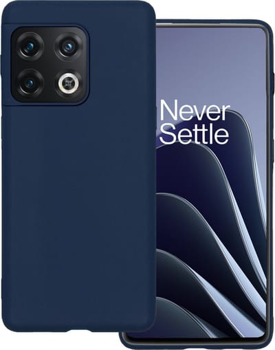 Hoesje Geschikt voor OnePlus 10 Pro - Sterk & Shockproof - Hoes Cover - Siliconen Case - Donkerblauw