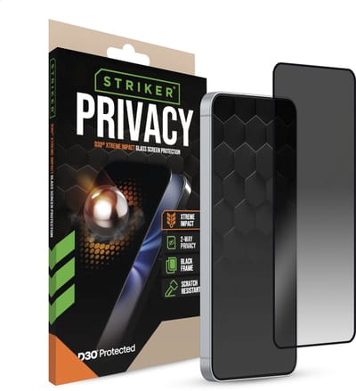 Striker Screenprotector geschikt voor Samsung Galaxy S26 Ultra Glazen | Striker Xtreme Impact Privacy Screenprotector Privacy - Case Friendly - Zwart