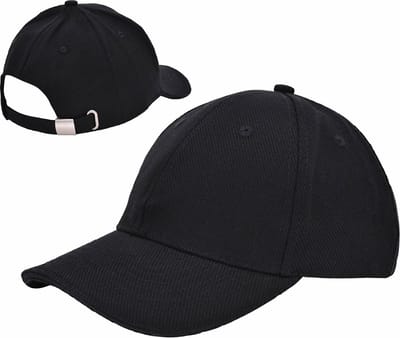 Benza Baseball Cap - Pet - canvas-katoen - 6 panelen - Metalen Gesp - Zwart