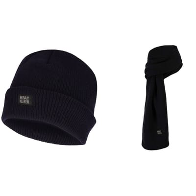 Morethansocks - Gebreide thermo sjaal + Thermo muts - Heren - Thermo sjaal heren - Thermo muts heren - Beanie
