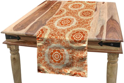 ABAKUHAUS Run 59994 – Tafelloper 40x180 cm – oranje beige, polyester
