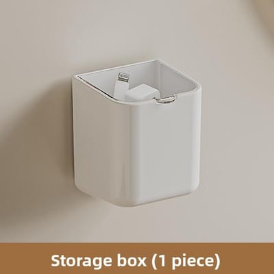 Desktop opbergdoos met deksel, stofdichte wandmontage opbergrek, toilet zonder boren, badkamer wastafelrek gray