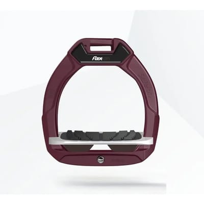 Veiligheidsstijgbeugels Paardrijden Incliné Grip Bordeaux/Grijs/Bruin kind Flex-On Safe-On
