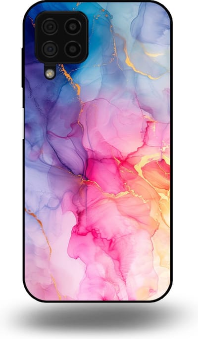 Smartphonica Telefoonhoesje geschikt voor Samsung Galaxy A22 4G met marmer opdruk - TPU backcover case marble design - Regenboog geschikt voor Samsung Galaxy A22 4G