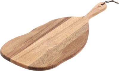 HOLM Snijplank & Serveerplank – Tapasplank en Kaasplank met Handvat en Ophangkoord – Ideaal voor Kaas, Tapas & Borrelhapjes – Acaciahout – FSC Gecertificeerd – 48 x 20,3 x 1,5 cm – Hout