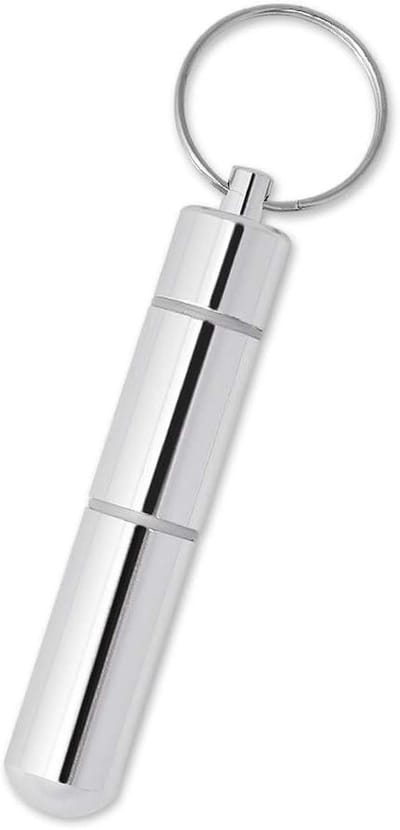 Draagbare Aluminium Tandenstokerhouder met Sleutelring, Compact en Lichtgewicht - 6,5 cm