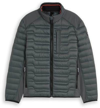 Tom Tailor - Lichtgewicht hybride gewatteerd jasje met opstaande kraag - Maat S - Darkest Olive