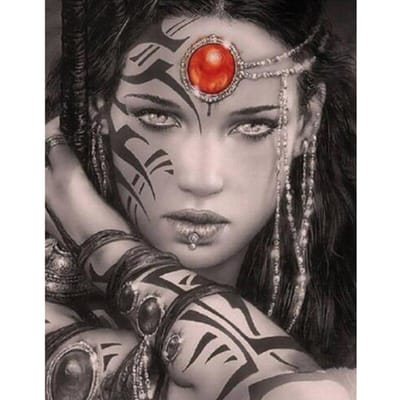 5D DIY diamant schilderij volledige ronde boor  tekening vrouw  3D diamant strass borduurwerk 20X30CM gray