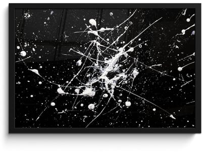 Poster in lijst - Fotolijst 60x40 cm - Posters - Verfspatten - Wit - Abstract - Explosie - Posterlijst zwart - Decoratie - Wanddecoratie woonkamer - Muurdecoratie slaapkamer