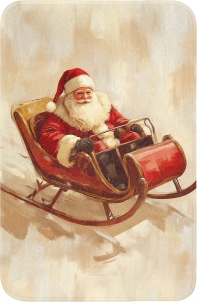 WC mat 40x60 cm - Antislip - Kerst - Slee - Kerstman - Toiletmat - Vloermat - Douchemat - Toilet tapijt - Toiletmatten