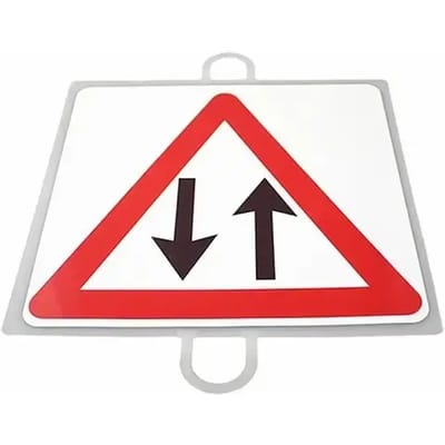 Verkeerswaarschuwingsbord nr. 6 (tweerichtingsverkeer)