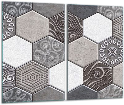TMK ArtDeko - Snijplank van Glas - 30x52 cm - Mozaïek - Kleurvol - Geschikt voor Inductie