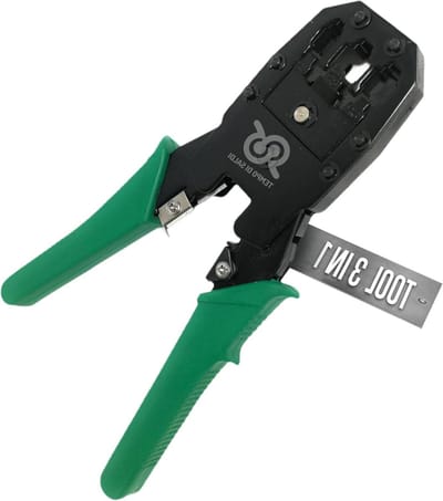 Krimptang - Netwerktang - Kabels Maken - 3 Poorts Krimp - 19.5 cm - Groen