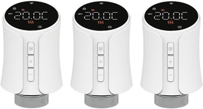 Slimme Thermostaatkop - Radiatorregelaar - Energie Besparen - Raamopening Detectie - 3 stuks - Wit