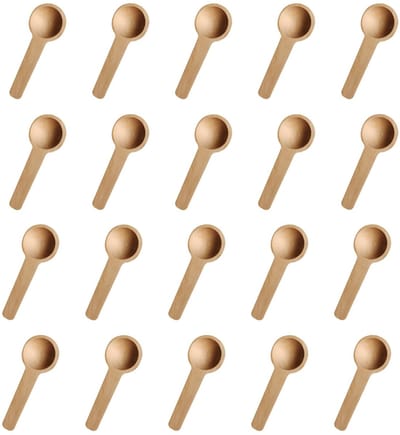 Dailygoods- Houten Lepels Set van 20 - Mini Houten Lepels - Theelepels/Sauslepel/Roerlepels - Duurzaam Keukengerei - Afmeting 6,8 x 2,5 cm - Geschikt voor Langdurig Gebruik