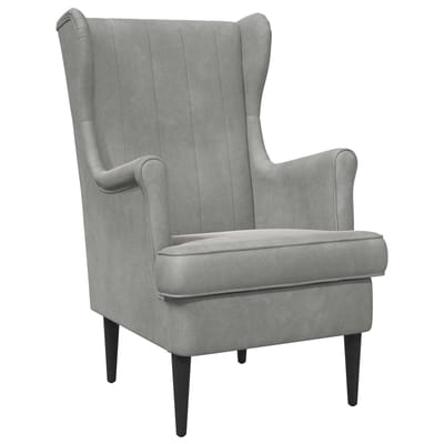 vidaXL - Fauteuil - Lichtgrijs - Fluweel