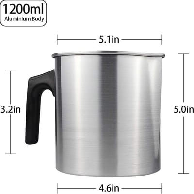Wax Smeltpot 1.2L Wax Cup Geurkaars DIY Pot Kaars Wax Kruik Interne voor Kaars Maken en Zeep Maken Ambachten (met Kaars Wick)
