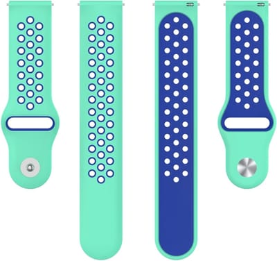 Siliconen bandje - geschikt voor Samsung Gear S3 / Galaxy Watch 3 45 mm / Galaxy Watch 46 mm - mintgroen-blauw
