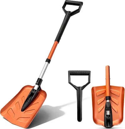 Uitschuifbare Sneeuwschop Aluminium - Inklapbaar met D-Greephandvat - Oranje
