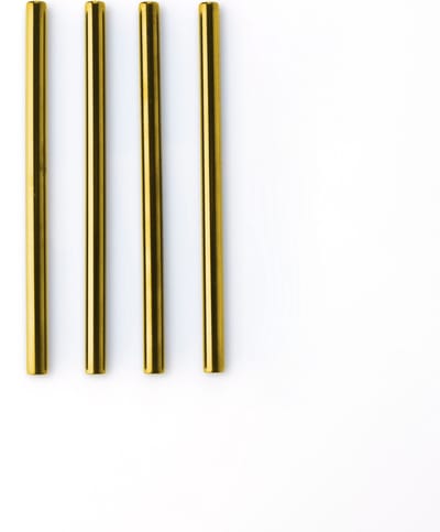 Point-Virgule - Cocktailrietjes - Set van 4 - RVS - Goud - 14cm