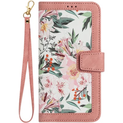 Mocaa Apple iPhone 15 Floral Series Bookcase Roze