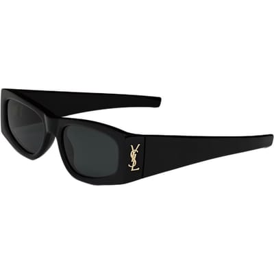 Saint Laurent Logo Rechthoekige Zonnebril Dames zonnebril Zwart SL-M140-001 56,Black black
