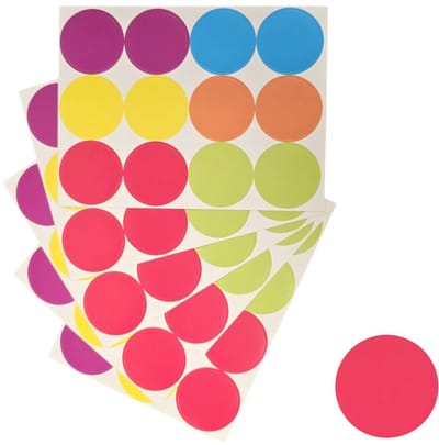 120x Gekleurde Stickers Op Vel - 35mm - Diverse Kleuren - Sluitsticker - Sluitzegel - Cadeau Sticker - Mix - 120 Stuks
