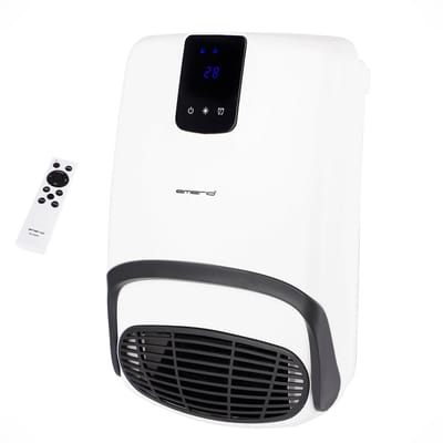 Emerio Badkamer Kachel - 25m² - Timer - Open Raam Detectie - IP23 - Afstandsbediening - Digitaal Display met Touch - Muurbevestiging - Handdoekhanger - Regelbare Thermostaat - BH-123818 Wit