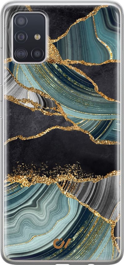 Hoesje geschikt voor Samsung Galaxy A51 hoesje - Marble Jade Stone - - Multi - - Casevibes