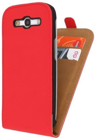 Flipcase Hoesjes - Hoesje Geschikt voor Samsung Galaxy S3 i9300 Rood