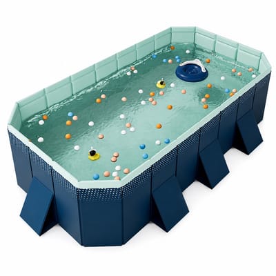 Rolu Opvouwbaar Zwembad – Zwembad Kinderen – 253 x 133 x 55 CM – Geen Luchtpomp Nodig – PVC Materiaal – Compact Model