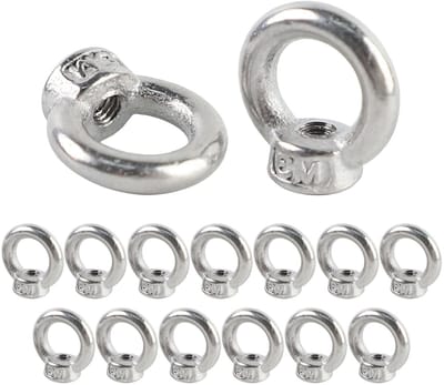 Set van 15 RVS Ringmoeren M3 voor Ophangaccessoires, Bevestiging van Bloempotten en Decoratieve Planken