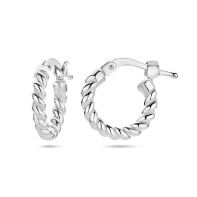YO&NO Ooorringen gedraaide buis - 2.5mm - 13mm - Sieraden Vrouw - Oorbellen - Gerhodineerd - Zilver 925