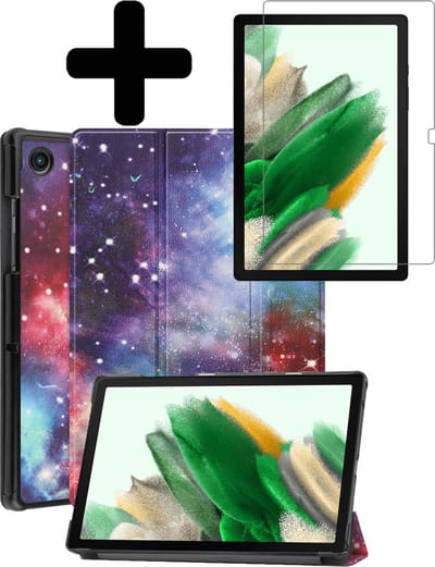 Hoes - Geschikt voor Samsung Galaxy Tab A8 - Met Screenprotector - Trifold Bookcase - Hard Cover - Hardcover Book Case - Tablet Hoesje - Galaxy