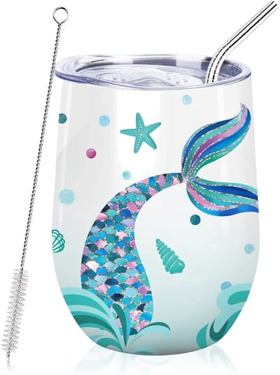 Dailygoods - Roestvrijstalen Tumbler met Deksel en Rietje 12oz