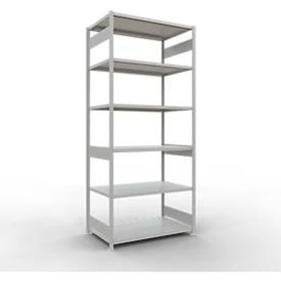 Schulte MULTIplus250 rekken zonder schroeven, basisrek, 7 legborden, tot 250 kg per legbord, zonder gereedschap monteerbaar, B 1300 x D 800 x H 3000, lichtgrijs