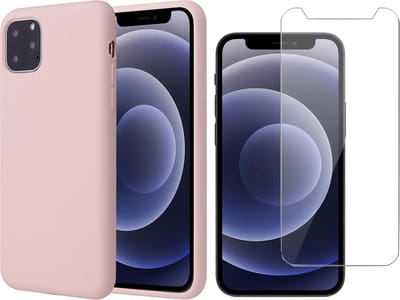 Hoesje geschikt voor iPhone 13 Pro - Fluweelzachte Backcover - Roze - Met Screenprotector