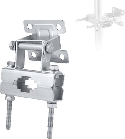 Antenne Mastklem - Hoekverstelling Houder - Antenne Bevestigen - Verstelbare Hoek - 24-72 mm Diameter - Zilverkleurig