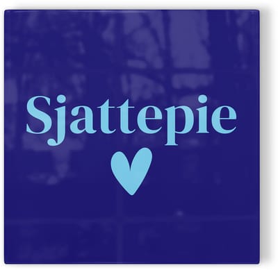 Tegeltje Maastricht Sjattepie - donkerblauw lichtblauw - tegeltje stad - tegeltje met tekst
