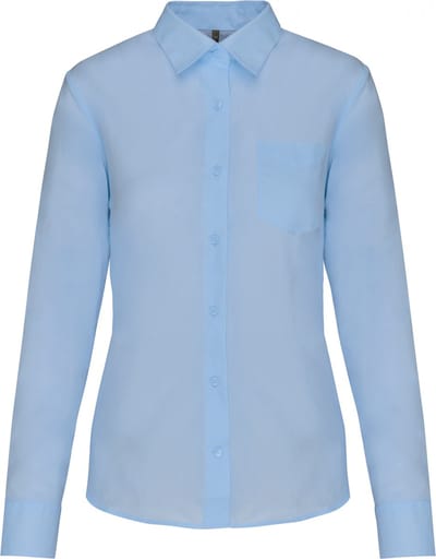 Kariban Overhemd in onderhoudsvriendelijk polykatoen-popeline dames K549 - Bright Sky - 3XL