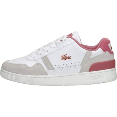 Lacoste T-Clip Dames Sneakers - Wit/Roze - Maat 36