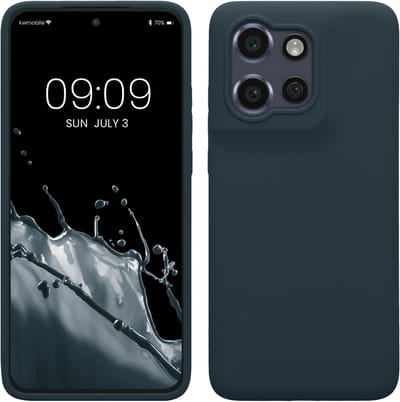 kwmobile telefoonhoesje geschikt voor Motorola Edge 60 Neo / Edge 50 Neo / ThinkPhone 25 - Hoesje met siliconen coating - Smartphone case in leisteen