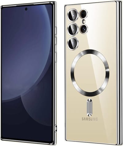 Hoesje geschikt voor Samsung Galaxy S25 Ultra - Techsuit Luxury Crystal Back Cover - Geschikt voor MagSafe - Transparant/Zilver