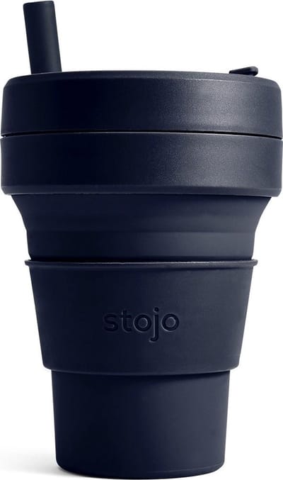 Stojo - Biggie Cup - Koffie / Theebeker - 470 ml - Herbruikbaar - Opvouwbaar - Denim