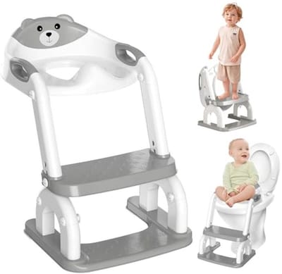 Kindertoiletbril 2-in-1 met Ladder - Inklapbaar, Verstelbaar en Antislip